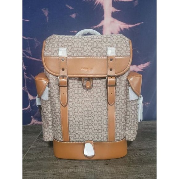 Coach Hitch Leather Monogram Backpack New w/ Tags - Picture 2 of 12
